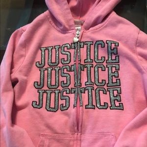 Justice zip up hoodie size 8